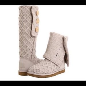 Cream lattice Ugg boot